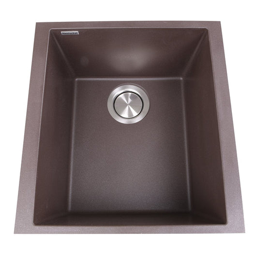 Nantucket 17" Single Bowl Undermount Granite Composite Bar-Prep Sink Brown - PR1716-BR