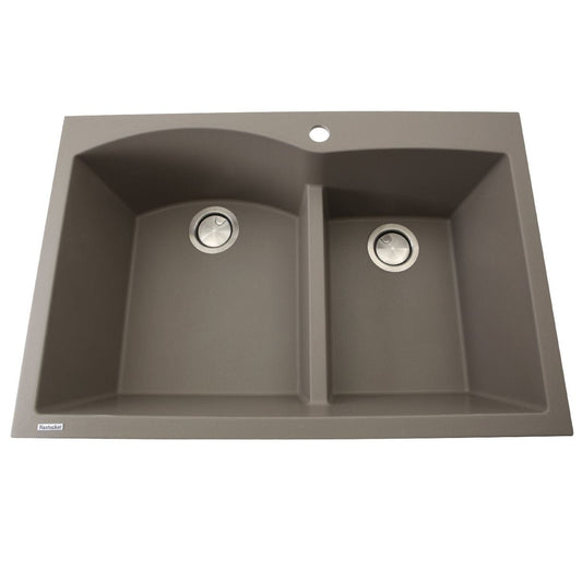 Nantucket 60/40 Double Bowl Dual-mount Granite Composite Truffle - PR6040-TR kitchen sink image