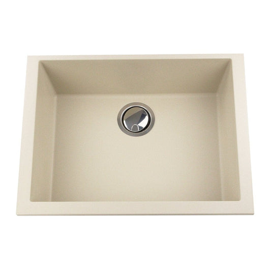 Sand-Finished Compact Kitchen Sink - Nantucket Undermount with a smooth, natural sand color.