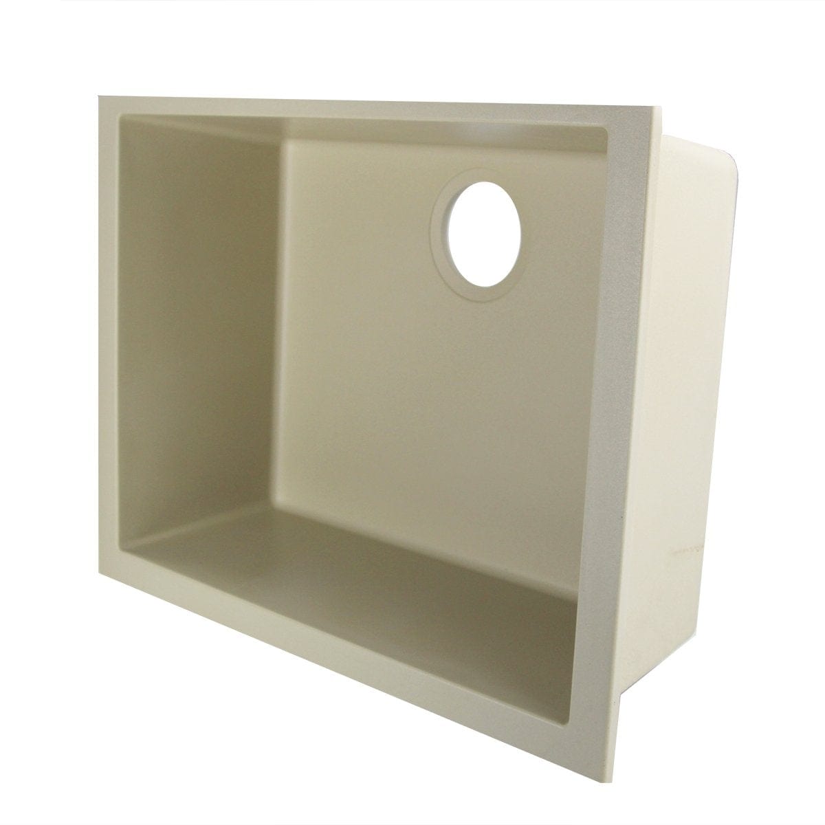 Sand-Finished Compact Kitchen Sink - Nantucket Undermount with a smooth interior and side hole design.