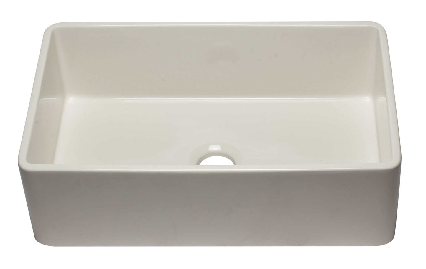 ALFI 33" Biscuit Reversible Single Fireclay Farm Kitchen Sink AB3320SB-B in a clean white finish.