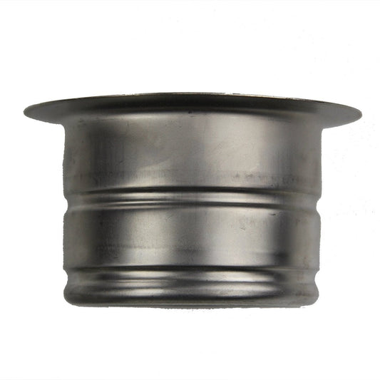 Nantucket 3.5" Extended Flange Disposal Kitchen Drain in Brushed Stainless - 3.5EDF-BRS, top view showcasing brushed stainless finish.