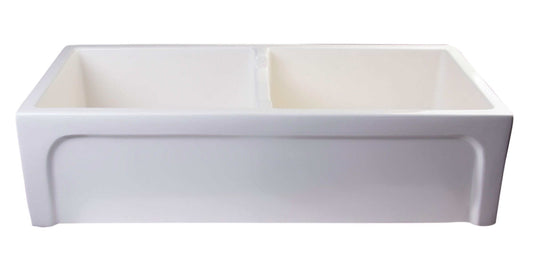 ALFI 39" Arched Thick Wall Fireclay Double Bowl Farm Sink AB3918ARCH-B