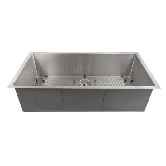 ZLINE Meribel 33" Undermount Single Bowl Sink in Stainless Steel (SRS-33) with premium construction and accessory package.