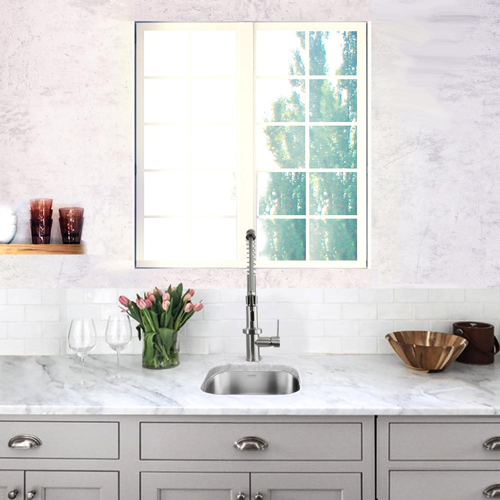 Nantucket 15" Rectangle Undermount Stainless Steel Bar/Prep Sink, 18 Gauge - NS1512 showcased in a modern kitchen.