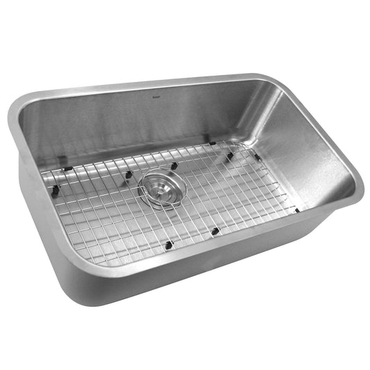 Nantucket 30" Large Rectangle Single Bowl Undermount Stainless Steel Kitchen Sink, 9 Inches Deep - NS3018-9-16 front view