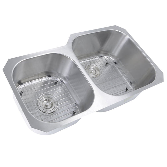Nantucket 35" Double bowl Undermount Stainless Steel Kitchen Sink - NS3520-R-16