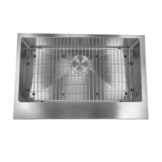 Nantucket EZApron33-5.5 Patented Design Pro Series Single Bowl Undermount Stainless Steel Kitchen Sink with 5.5" Apron Front - EZApron33-5.5