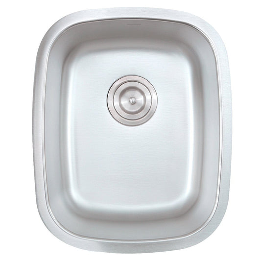 Nantucket Rectangle Undermount Stainless Steel Bar/Prep Sink, 18 Gauge - NS20 top view of the sink.