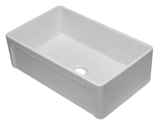 ALFI 33" White Reversible Single Fireclay Farm Kitchen Sink AB3320SB-W