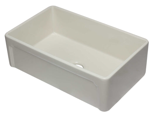 ALFI 33" Biscuit Reversible Single Fireclay Farm Kitchen Sink AB3320SB-B