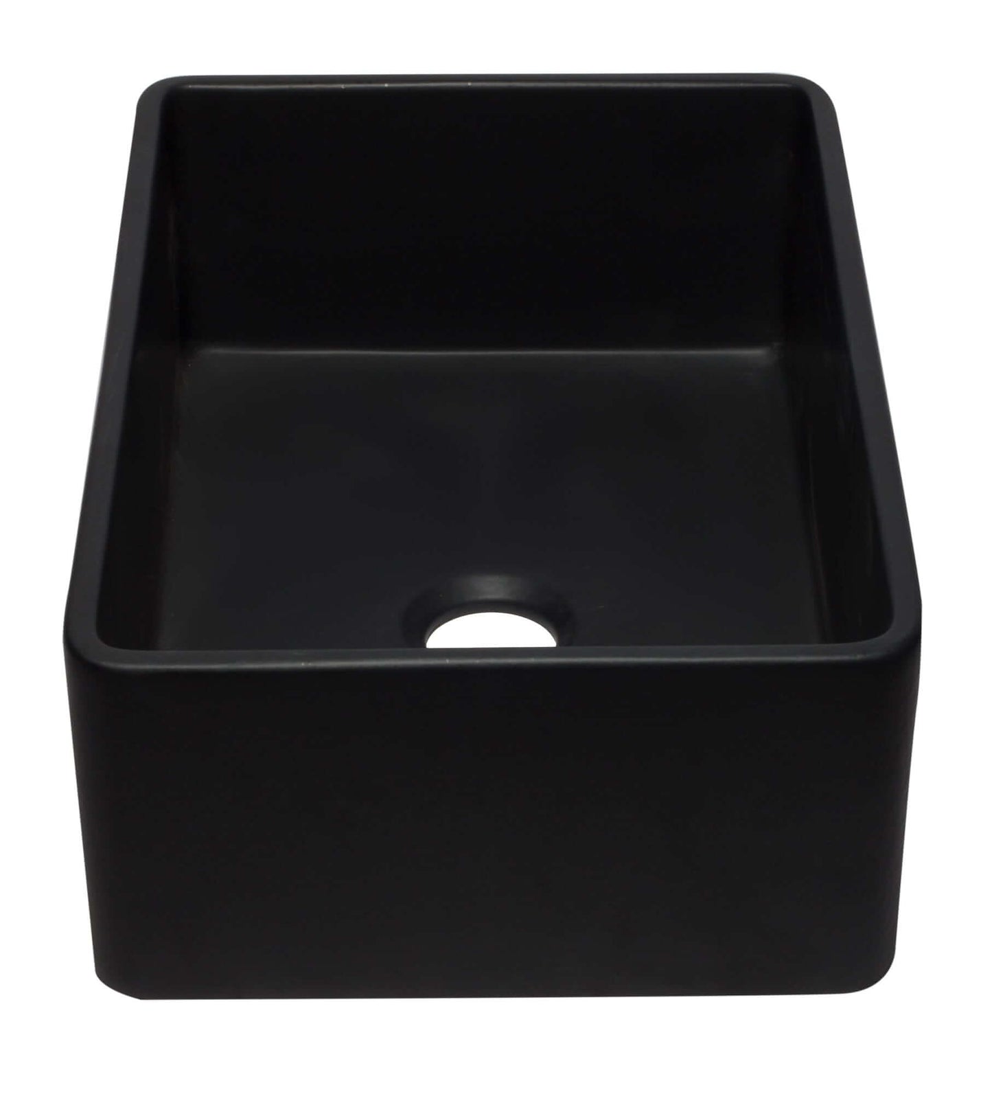 ALFI 30" Black Reversible Single Fireclay Farm Kitchen Sink AB3020SB-BM showing its elegant matte finish and design.