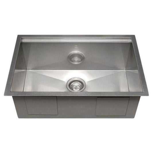 ZLINE Garmisch 27" Undermount Single Bowl Sink in Satin Stainless Steel with Accessories (SLS-27S) top view image