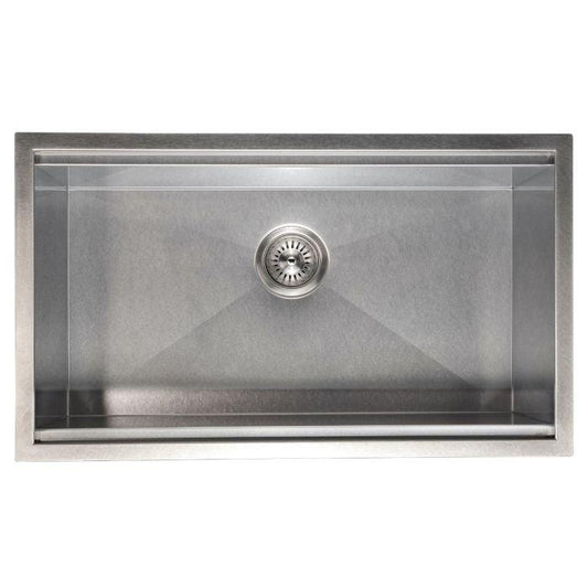 ZLINE Garmisch 30" Undermount Single Bowl Sink in DuraSnow® Stainless Steel with Accessories (SLS-30S)