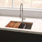ZLINE Garmisch 33" Undermount Single Bowl Sink in DuraSnow® Stainless Steel with Accessories (SLS-33S)