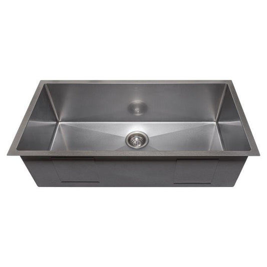 ZLINE Meribel 36" DuraSnow® Undermount Kitchen Sink SRS-36S in stainless steel, showcasing spacious single bowl design.