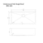 ZLINE Meribel 36" Undermount Single Bowl Sink in DuraSnow® Stainless Steel (SRS-36S)