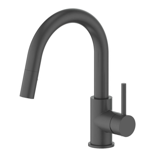 ZLINE Dante Chrome Compact Kitchen Faucet DNT-KF-CH in sleek black finish with modern design.