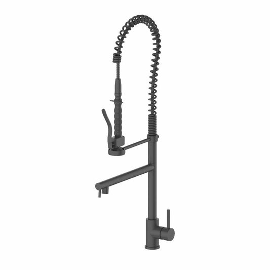 ZLINE Van Gogh Chrome Professional Kitchen Faucet VNG-KF-CH in modern black finish, showcasing professional-grade design.
