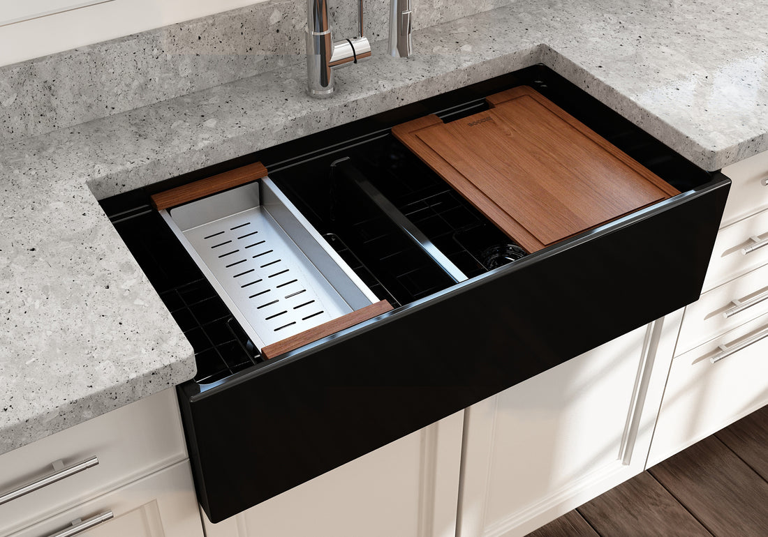 Black farmhouse sink