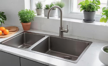 Hammered Stainless Steel Farmhouse Sink