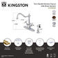 Kingston KS1238BEXBS Essex Two-Handle Kitchen Faucet with Brass Sprayer, Brushed Nickel design features and dimensions