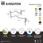 Kingston Brass KS2107AL Heritage Wall Mount Pot Filler Faucet, Brushed Brass specifications and features diagram.
