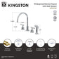 Kingston Brass KS8728CML Manhattan Double-Handle Widespread Kitchen Faucet with Plastic Sprayer, Brushed Nickel