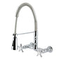 Kingston Brass GS1243NX Hamilton Double-Handle Wall-Mount Pre-Rinse Bridge Kitchen Faucet, Antique Brass