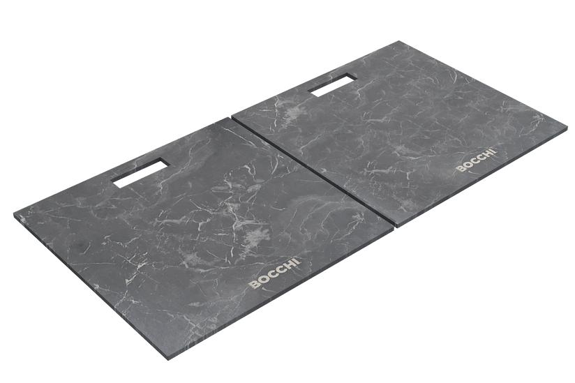 BOCCHI HPL Cutting Board Cover with Handle for Baveno Lux Sinks - 2320 0016, featuring Italian marble design.