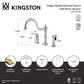 Kingston Brass KS1818PLBS Heritage Single-Handle Widespread Kitchen Faucet with Brass Sprayer, Brushed Nickel