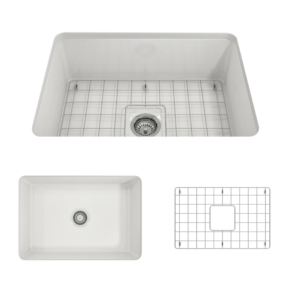 Bocchi Sotto 27" Showing Undermount Installation and Grid