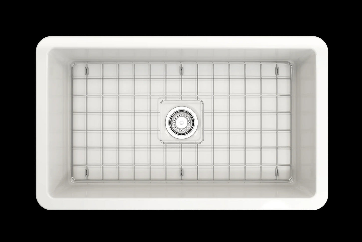 Bocchi Sotto 32" Kitchen Sink with included basket strainer and bottom grid