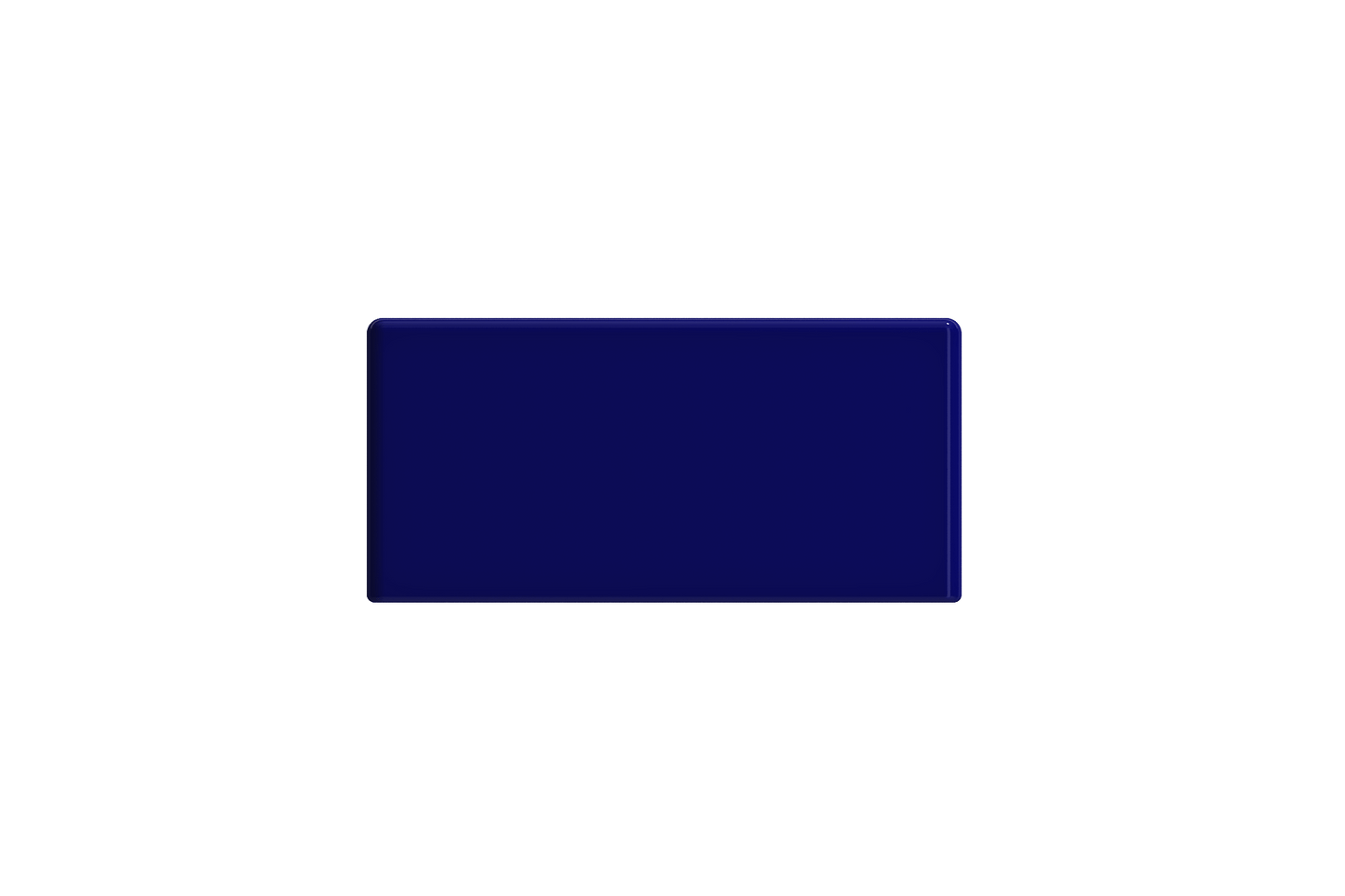 BOCCHI MILANO 14.5" Wall-Mounted Sink Fireclay 1-hole Left Side Faucet Deck With Overflow in deep navy color side view.