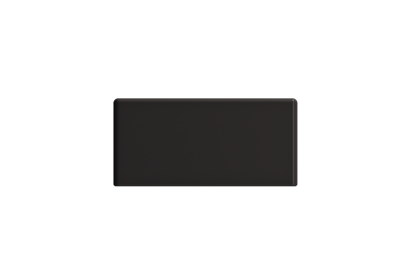 BOCCHI MILANO 14.5" Wall-Mounted Sink Fireclay 1-hole Right Side Faucet Deck With Overflow in sleek black finish, viewed from above.