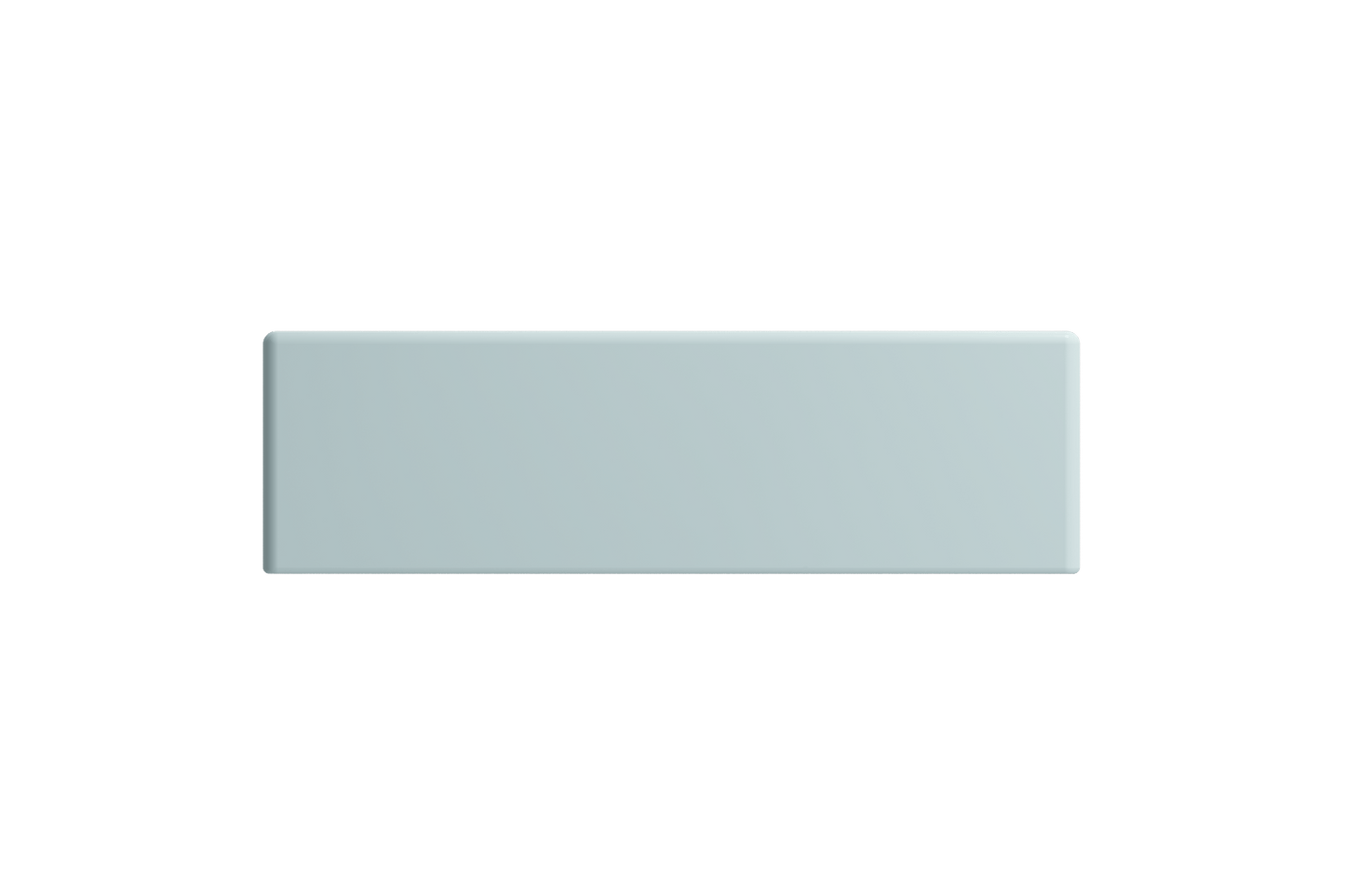 BOCCHI MILANO 14.5" Wall-Mounted Sink Fireclay 1-hole Right Side Faucet Deck With Overflow in sleek light blue finish.