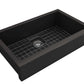 BOCCHI NUOVA 34" Single Bowl Kitchen Sink with Protective Bottom Grid and Strainer