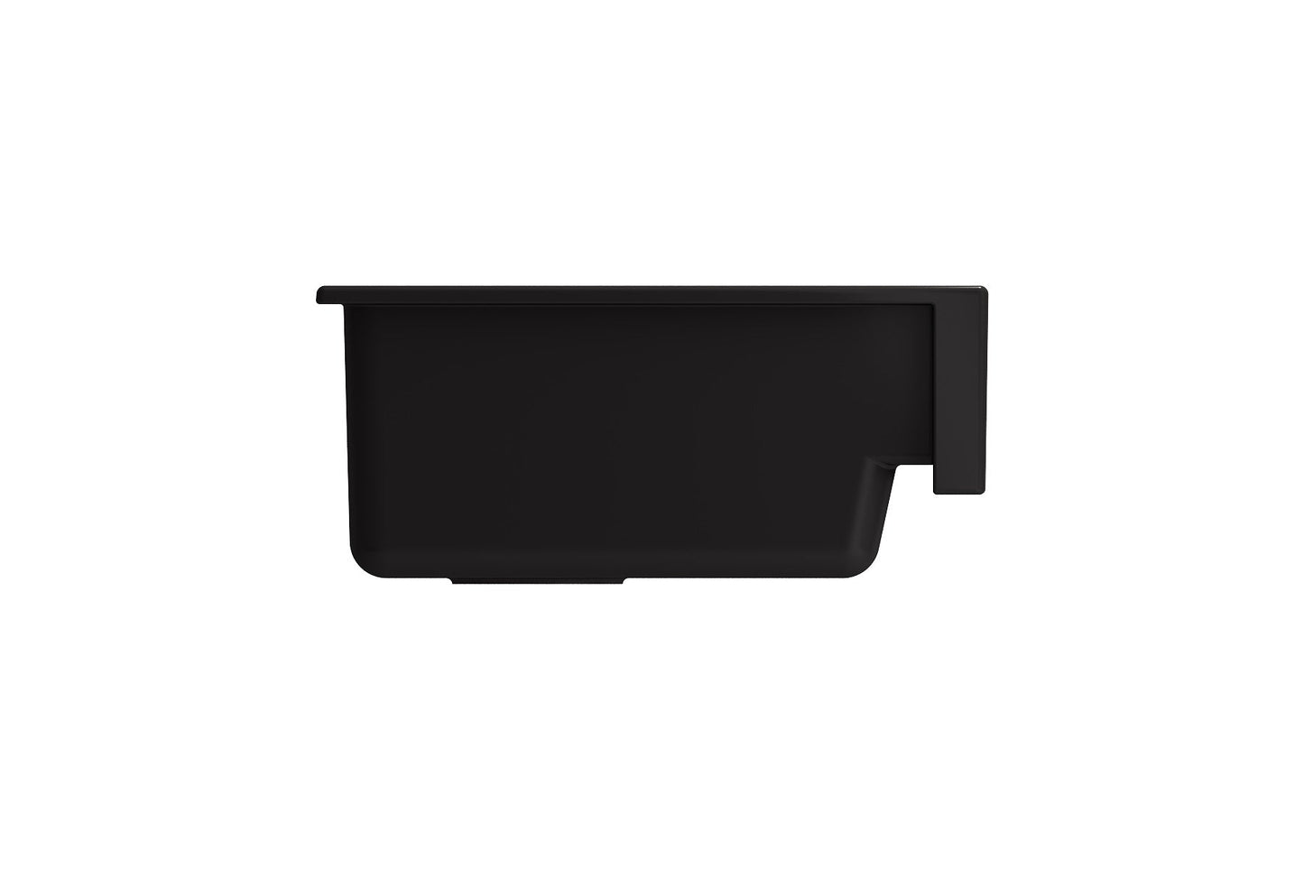 BOCCHI NUOVA 34" Single Bowl Kitchen Sink with Protective Bottom Grid and Strainer - side view