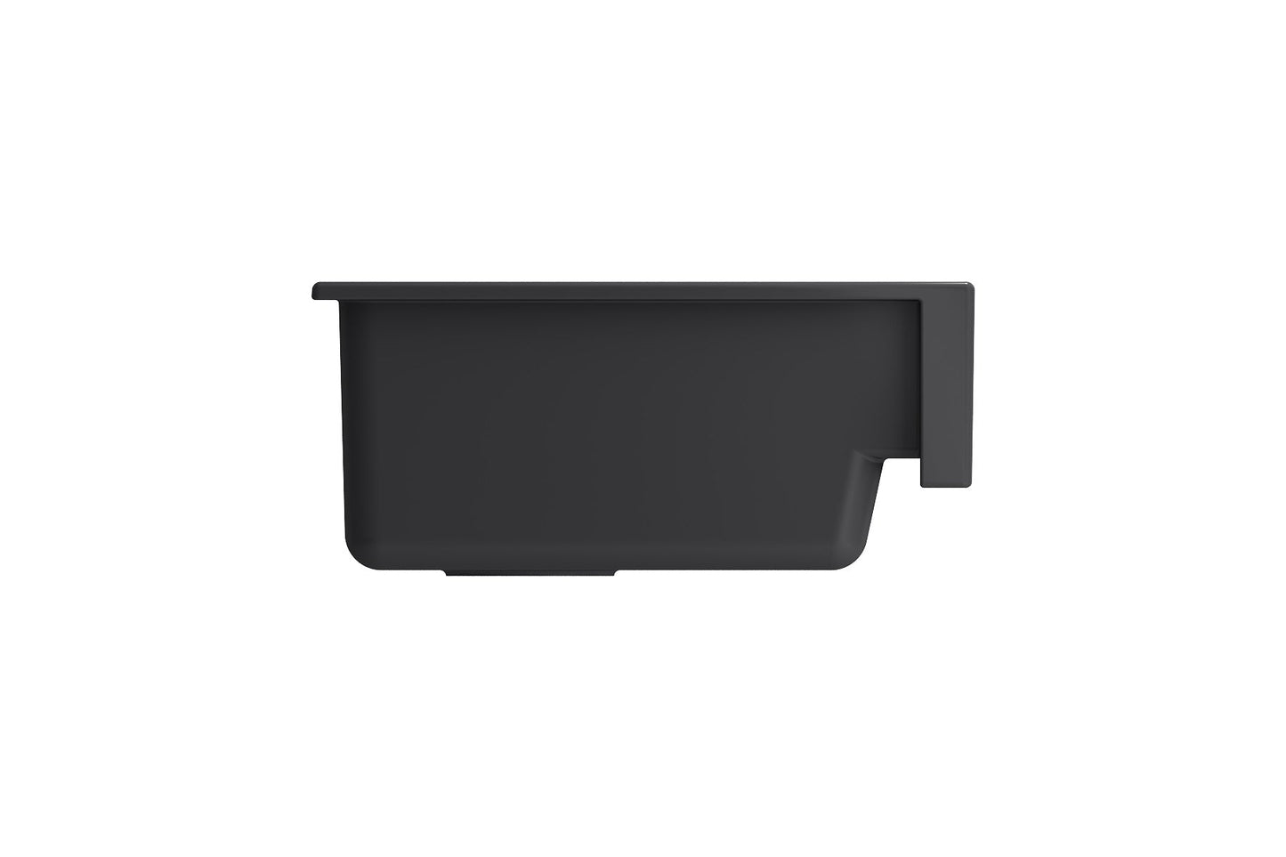 BOCCHI NUOVA 34" Single Bowl Kitchen Sink with Protective Bottom Grid and Strainer side view