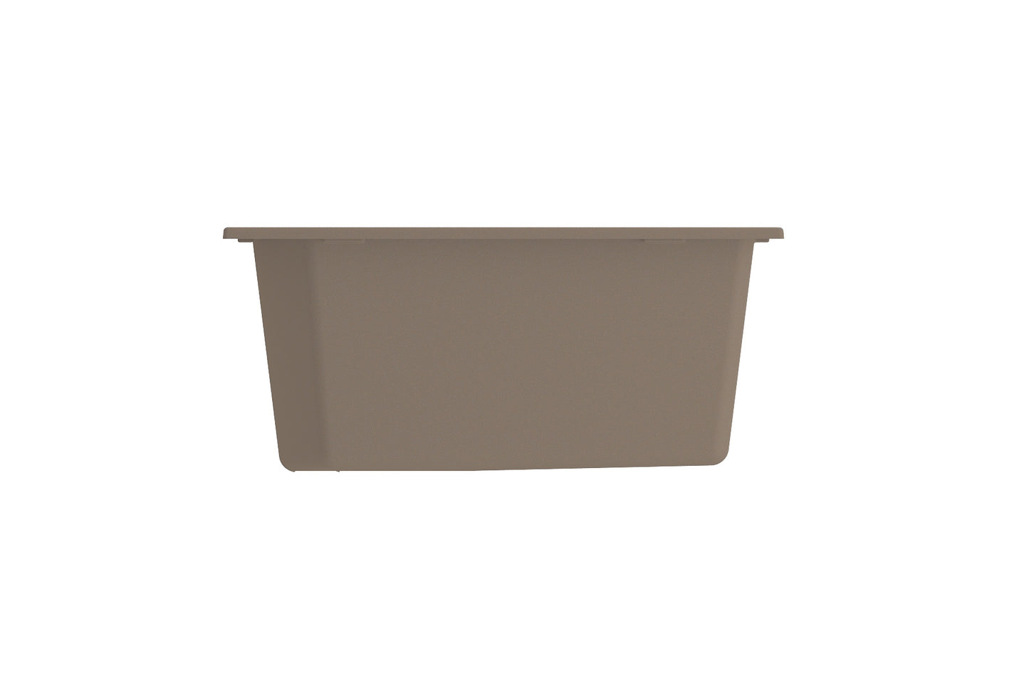 BOCCHI CAMPINO DUO 33" Dual Mount 60/40 Double Bowl Granite Kitchen Sink in Mink with Strainers displayed from the front.