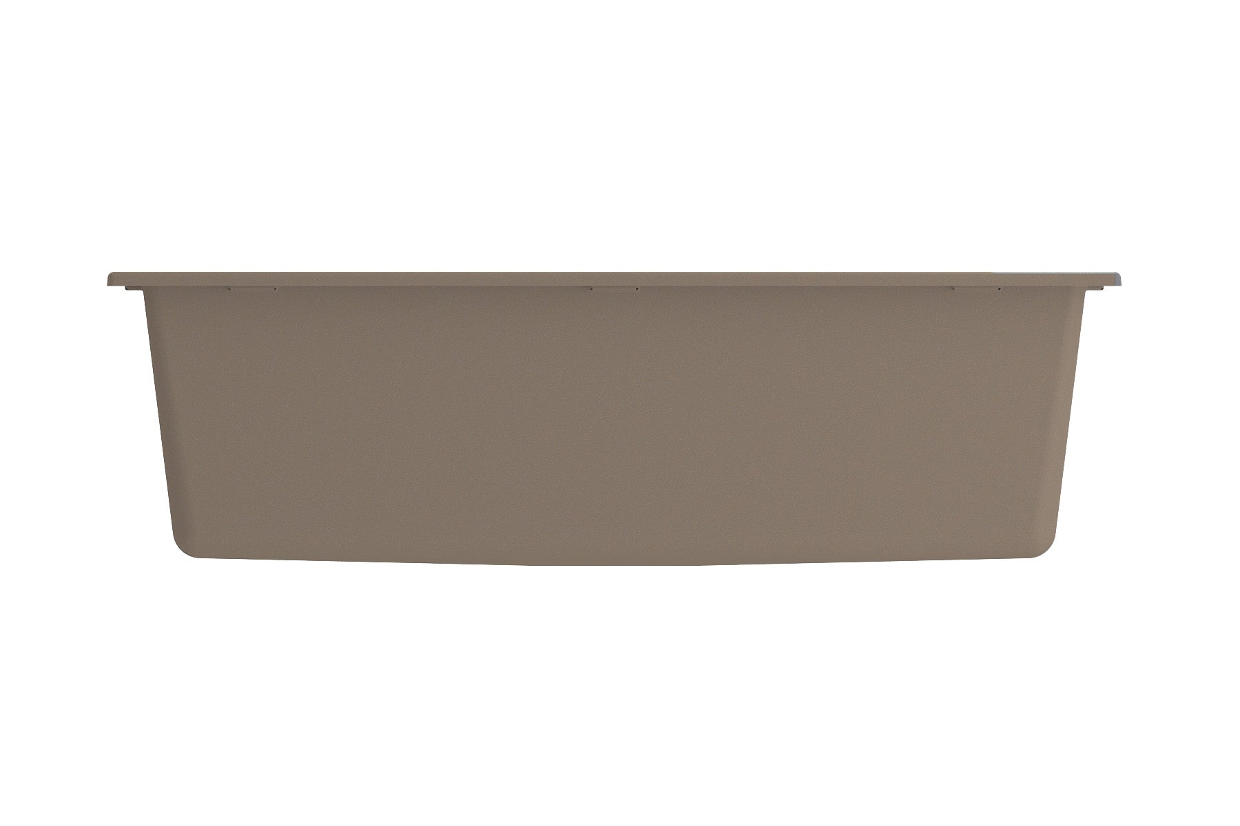 CAMPINO UNO 33" Single Bowl Dual Mount Granite Kitchen Sink with Strainer front view in Mink color.