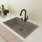 CAMPINO UNO 33" Single Bowl Dual Mount Granite Kitchen Sink with Strainer in Mink color, showing front view installation.