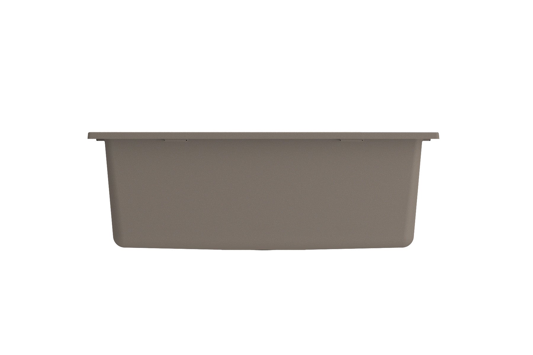 CAMPINO UNO 24" Single Bowl Dual Mount Granite Kitchen Sink with Strainer in Mink color - front view