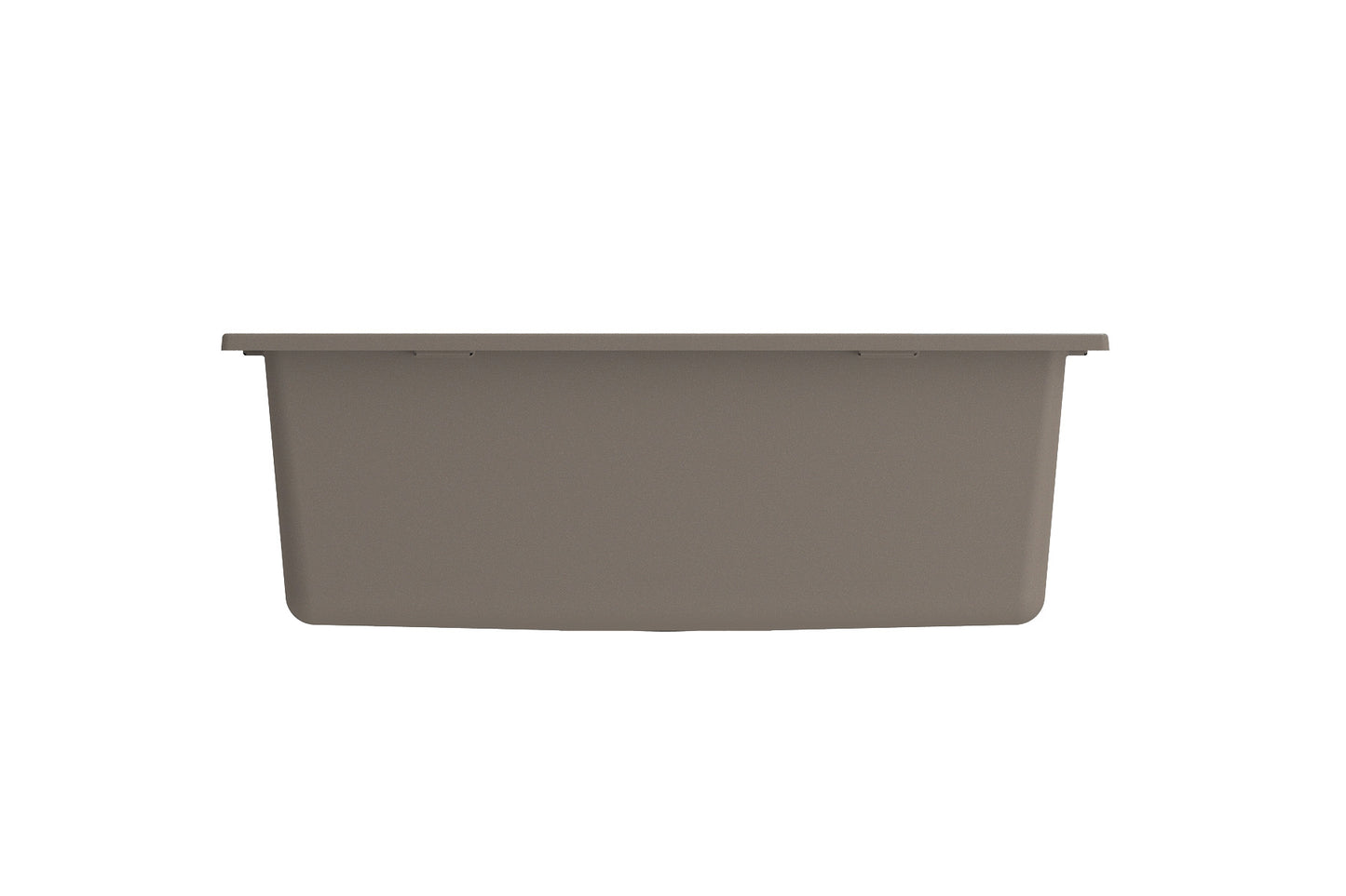 CAMPINO UNO 24" Single Bowl Dual Mount Granite Kitchen Sink with Strainer in Mink color - front view