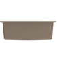 CAMPINO UNO 24" Single Bowl Dual Mount Granite Kitchen Sink with Strainer back view in Mink color.