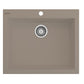 CAMPINO UNO 24" Single Bowl Dual Mount Granite Kitchen Sink with Strainer top view in Mink color - uninstalled.