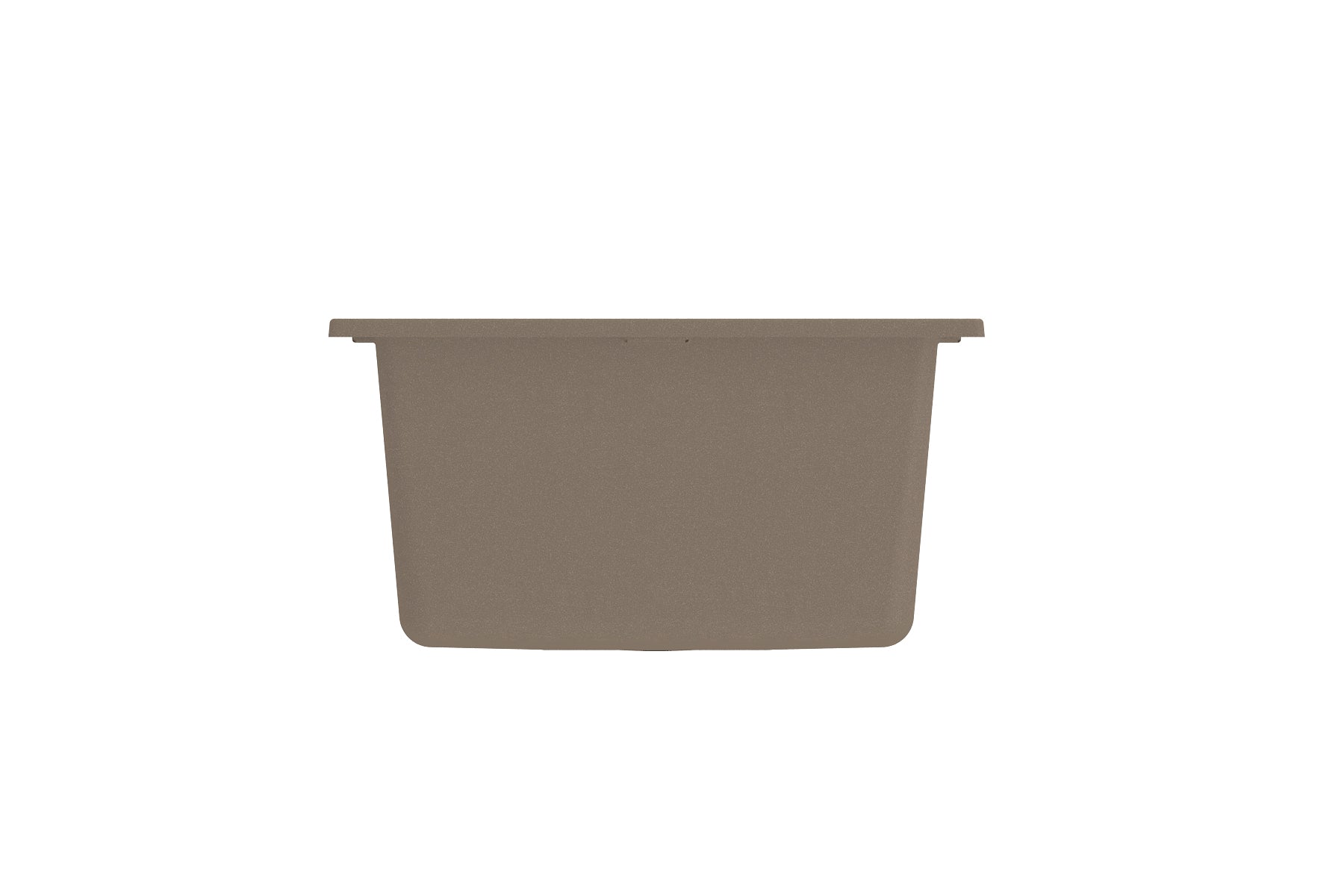 CAMPINO UNO 16" Single Bowl Dual Mount Granite Bar Sink with Strainer in Mink color, front view.
