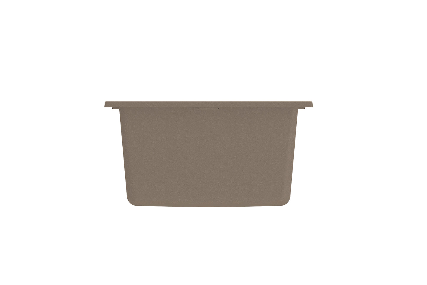 CAMPINO UNO 16" Single Bowl Dual Mount Granite Bar Sink with Strainer in Mink color, front view.