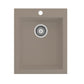 CAMPINO UNO 16" Single Bowl Dual Mount Granite Bar Sink with Strainer top view in Mink color.
