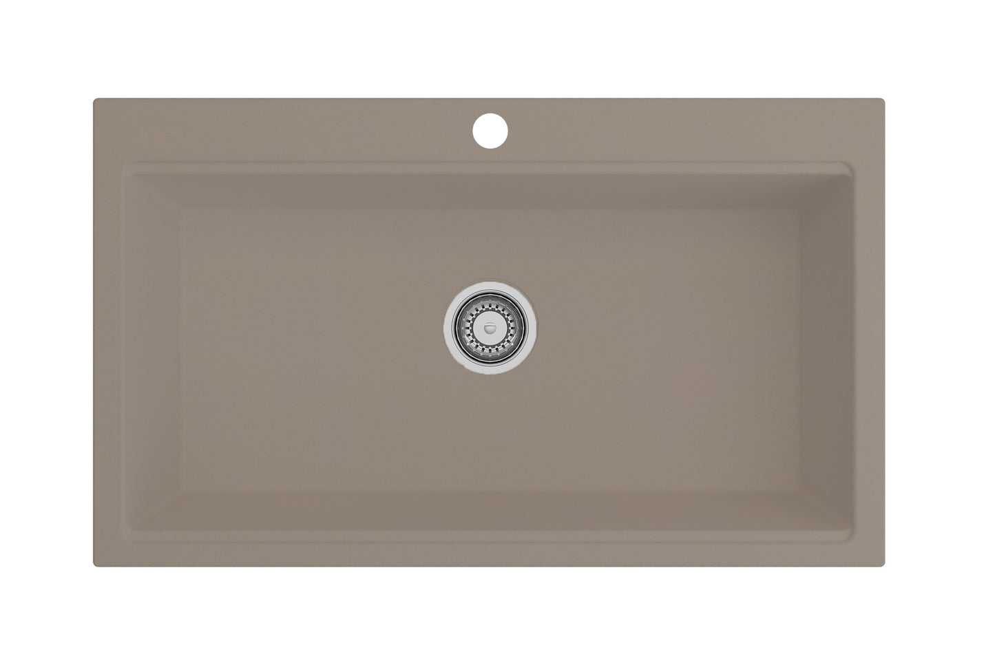 BOCCHI BAVENO LUX 34" Dual-Mount Single Bowl Granite Composite Kitchen Sink with Integrated Workstation and Accessories top view